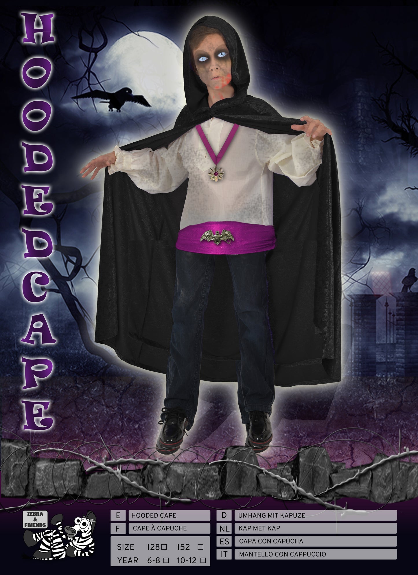 1506/1 HOODED CAPE BLACK