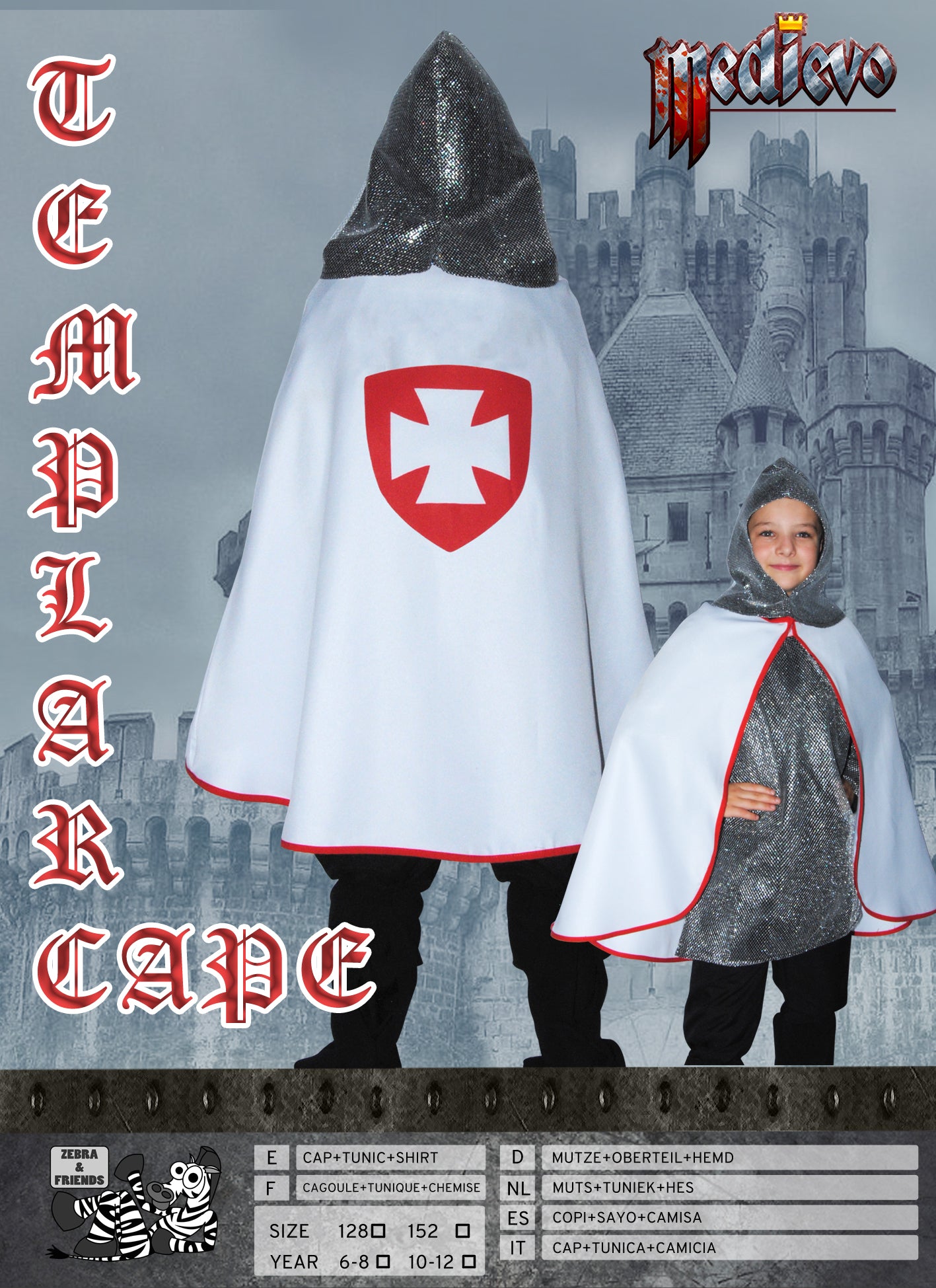 1819/1 TEMPLAR CAPE WHITE RED