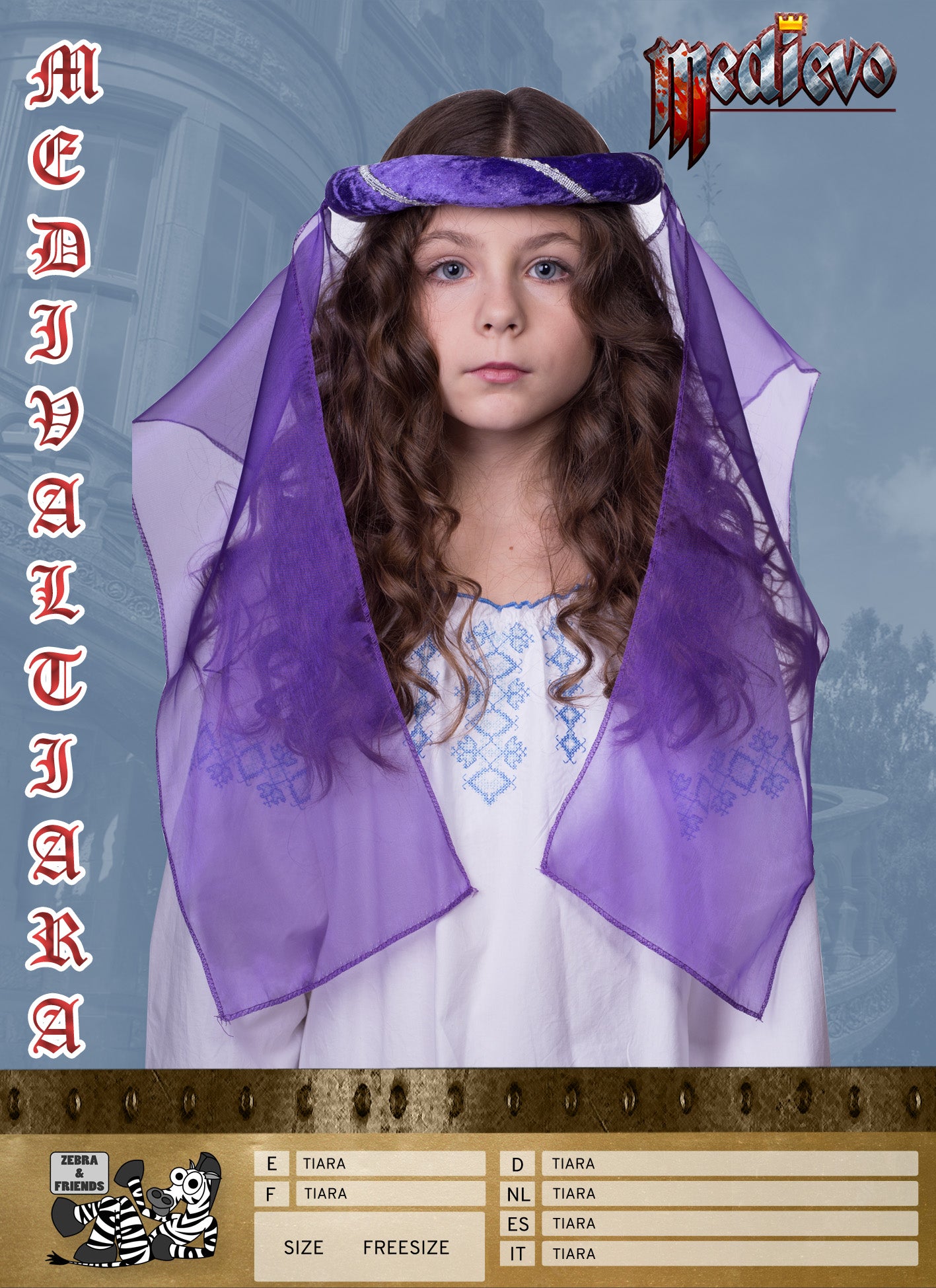 3710/2 MEDIEVAL TIARA PURPLE CHILD