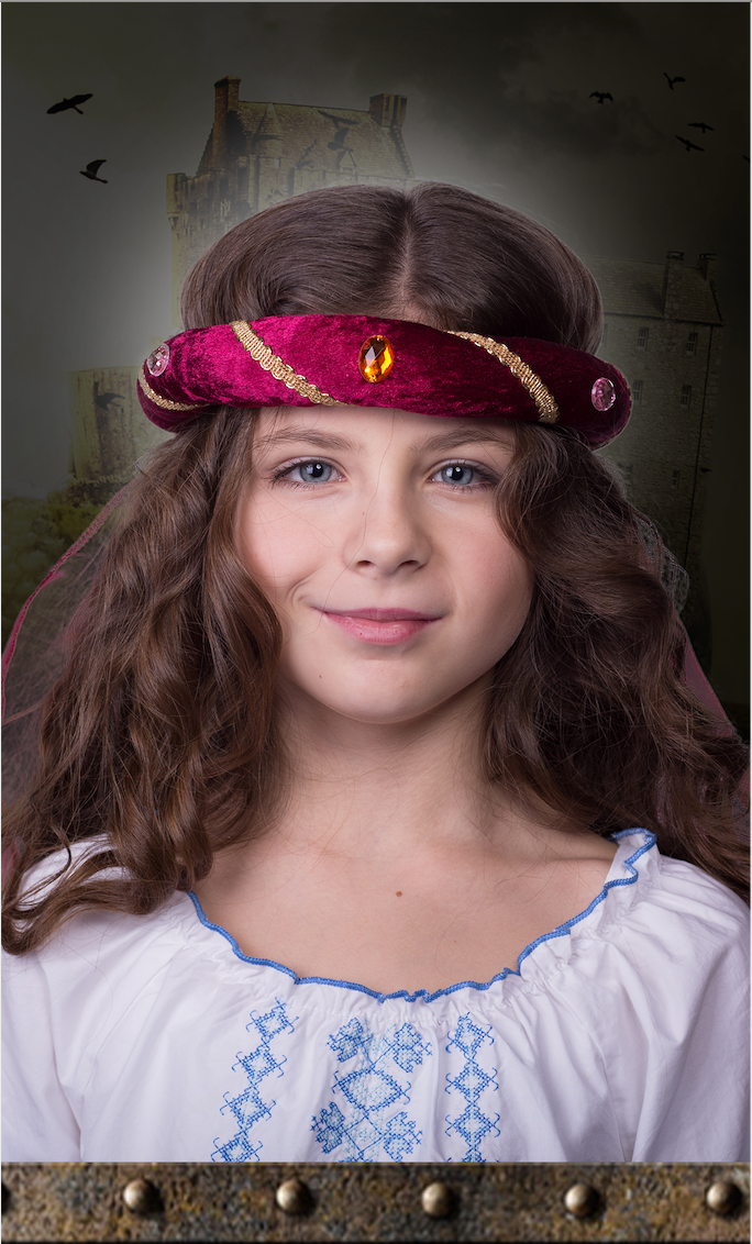 3712/8 MEDIEVAL TIARA ROSALIN BURGUNDI
