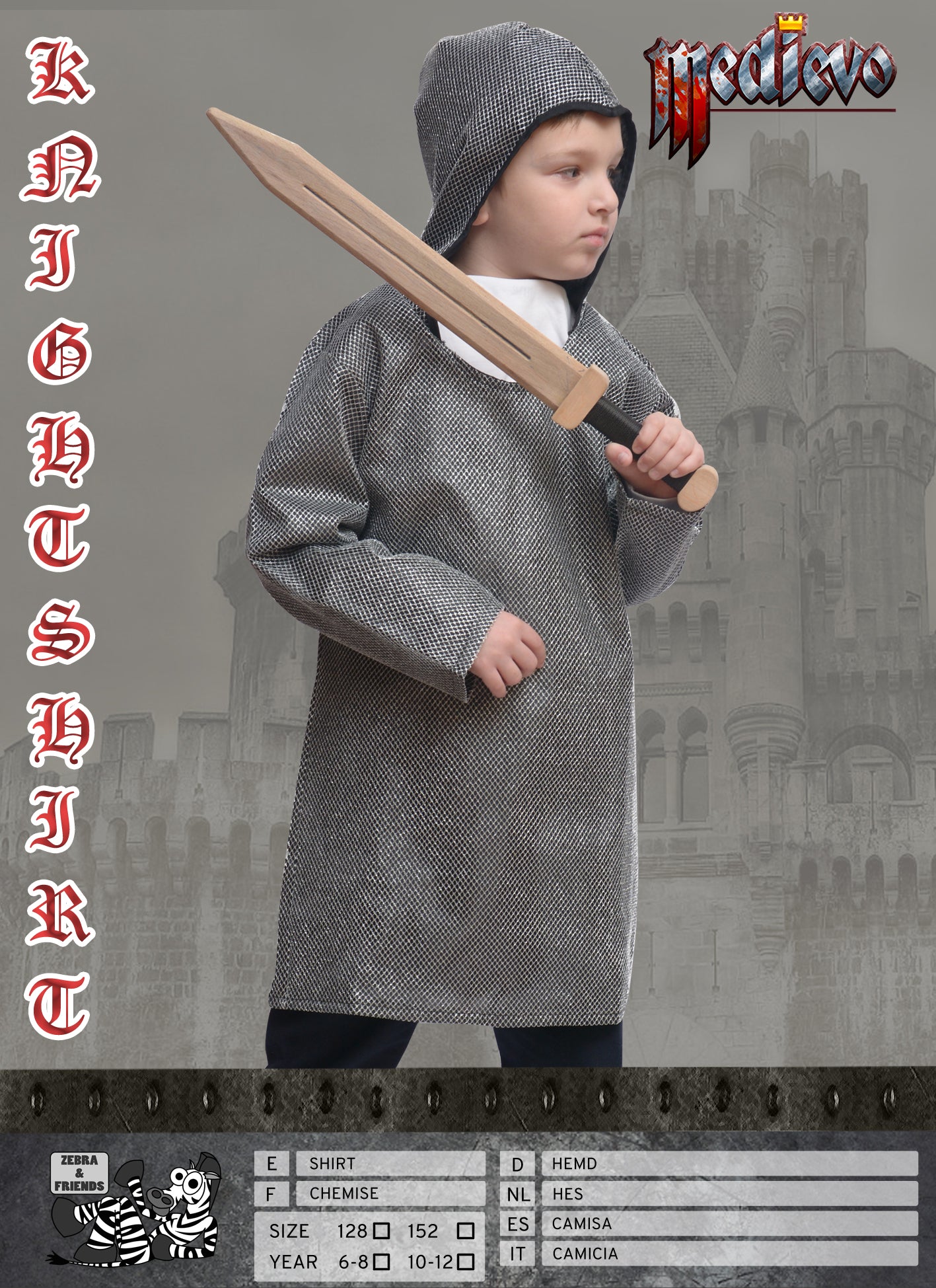 1805 KNIGHT HOODED SHIRT SILVER