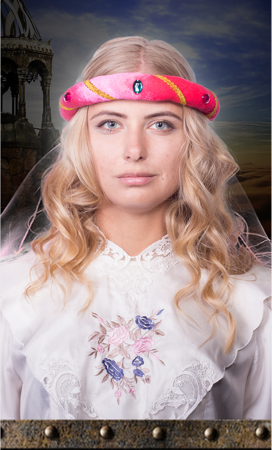 3712/9 MEDIEVAL TIARA ROSALIN FLUO PINK