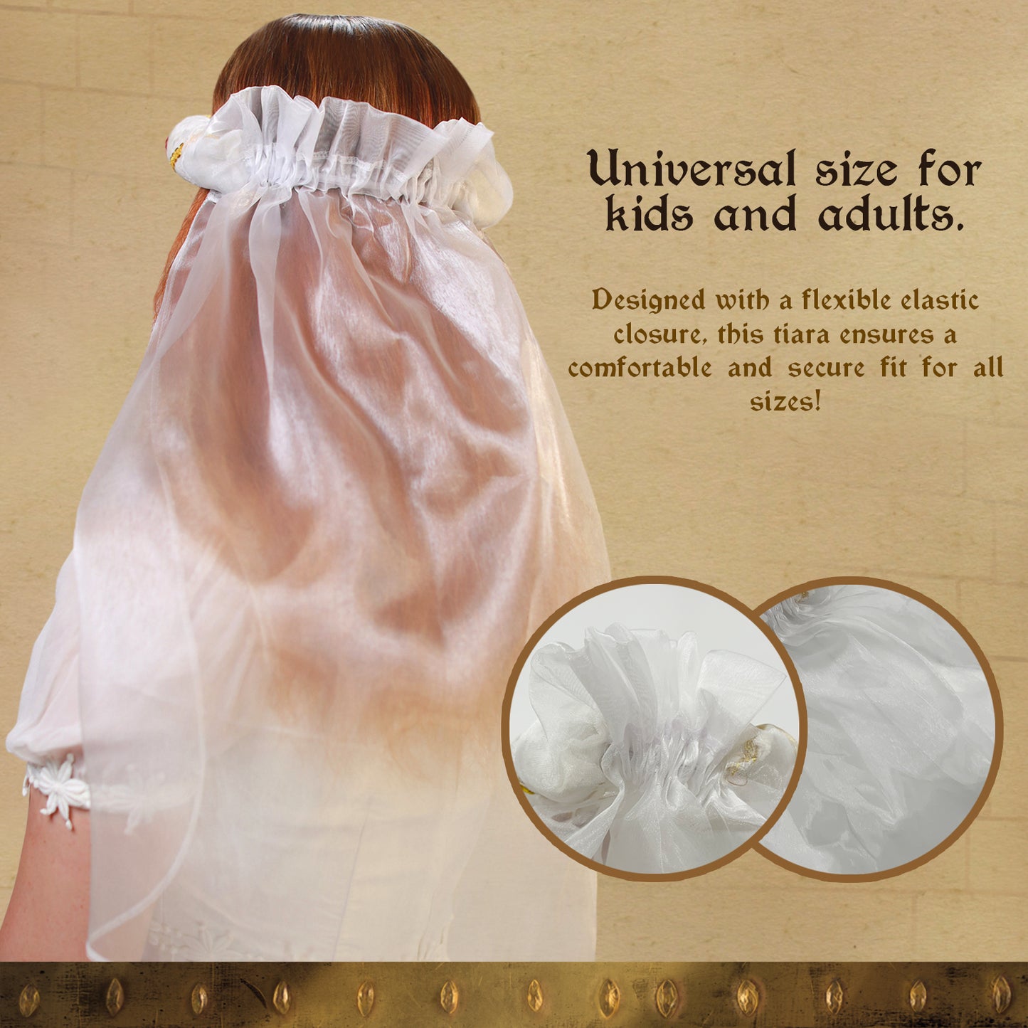 3712/1 MEDIEVAL TIARA ROSALIN WHITE
