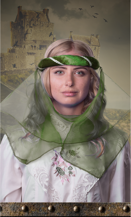 3711/3 MEDIEVAL TIARA GREEN ADULT